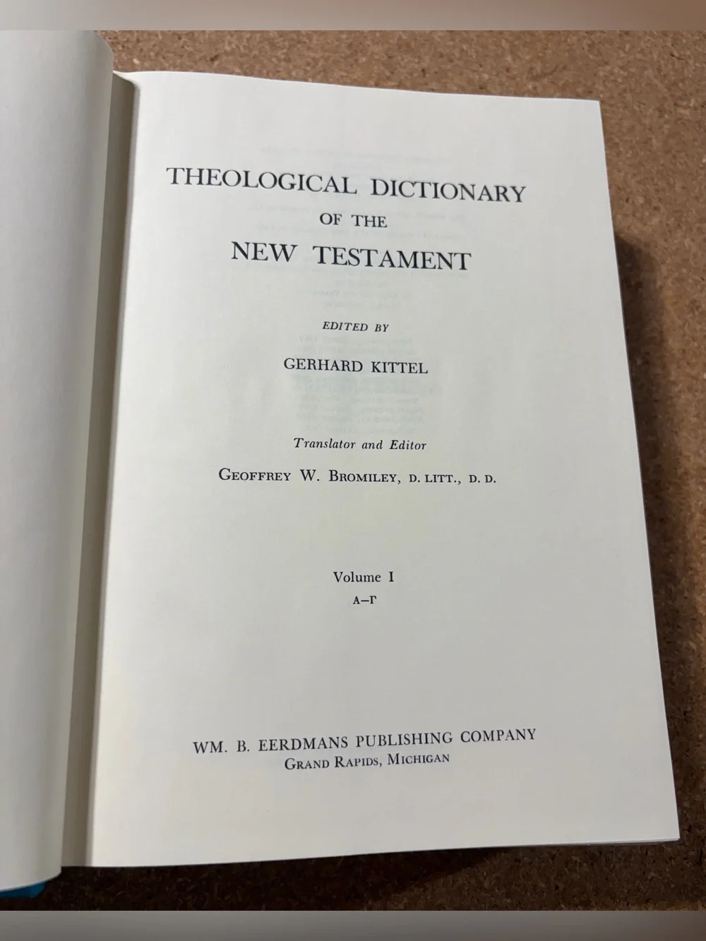 Theological Dictionary of the New Testament Volume 1 Hardcover 1976
